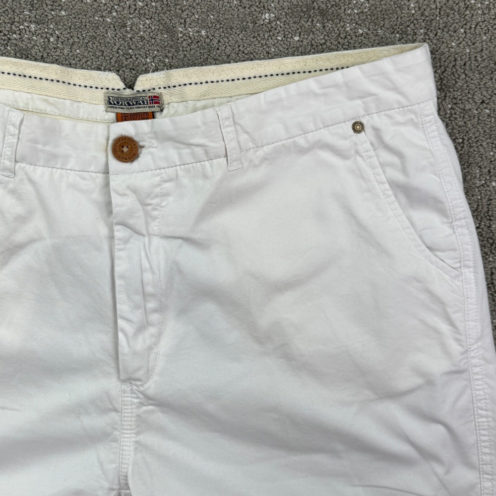 Geographical Norway Shorts Mens XXXL White Cotton Chino Expedition Team Outdoor